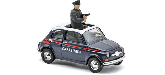 HOゲージ 鉄道模型 Busch Fiat 500 carabinieri with 2 police officers