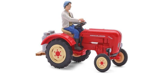 HOゲージ 鉄道模型 Busch Porsche tractor with farmer