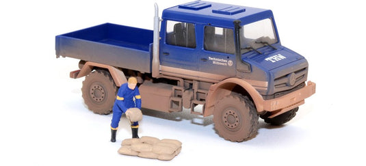 HOゲージ 鉄道模型 Busch MB Unimog U 5023 double cab Flood protection