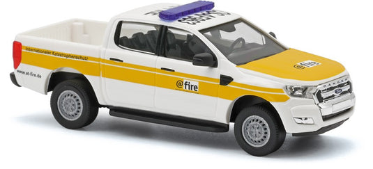HOゲージ 鉄道模型 Busch ブッシュ Ford フォード Ranger 平ボディトラック 消防 国際災害救援 Ford Ranger flatbed truck Fire