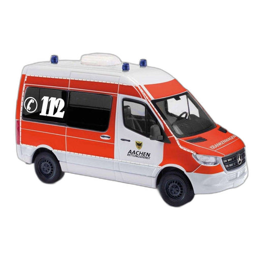 Rettungsdienst Aachen Mercedes Benz/ Busch 1/87  模型