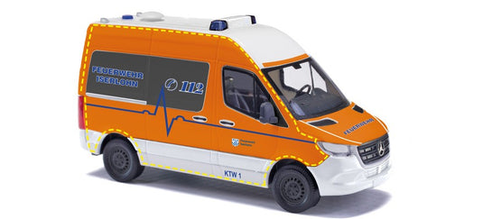 HOゲージ 鉄道模型 Busch メルセデス・ベンツ スプリンター イザーローン消防署 Mercedes-Benz Sprinter short wheelbase high