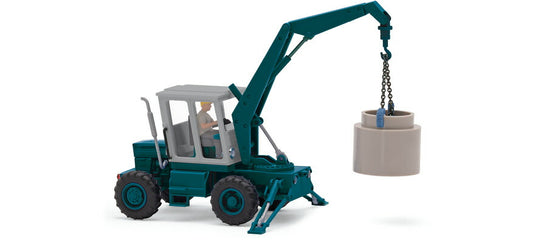 HOゲージ 鉄道模型 自動車 Busch ブッシュ TIH 445 TIH 445 tractor with driver and concrete pipe