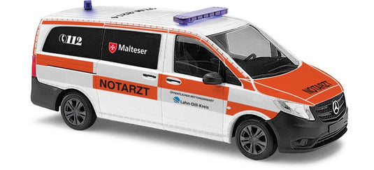 HOゲージ 鉄道模型 Busch ブッシュ Mercedes-Benz メルセデスベンツ Vito Malteser 救急医療サービス Lahn-Dill地区