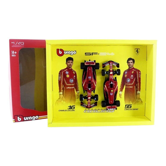 フェラーリ SF-24 シャルル・ルクレール #16 カルロス・サインツ #55 2台セット / Bburago 1/43 ミニカー