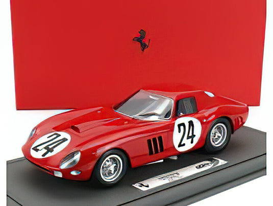 FERRARIフェラーリ 250 GTO/64 COUPE TEAM ECURIE NATIONALE BELGE N 24 5th 24h LE MANS 1964 LUCIEN BIANCHI  JEAN (BEURLYS) BLATON  CON VETRINA  WITH SHOWCASE  RED/BBR 1/18ミニカー