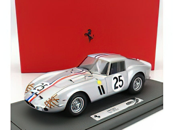 FERRARI 250 GTO 3.0L V12 COUPE ECURIE FRANCORCHAMPS N 25 4th LE MANS 1963 LEON DERNIER ELDE SILVER/BBR 1/18ミニカー