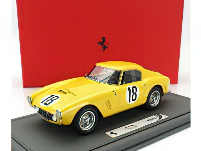 FERRARIフェラーリ 250 GT SWB 3.0L V12 TEAM N.A.R.T. NORTH AMERICAN RACING N 18 24h LE MANS 1960 GEORGE ARENTS  ALAN CONNELL Jr.  CON VETRINA  WITH SHOWCASE  YELLOW/BBR 1/18ミニカー