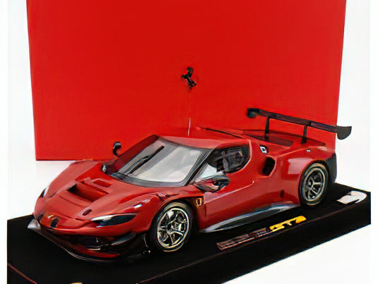 FERRARIフェラーリ 296 GT3 EVO 3.9L TURBO V8 N 0 2022  CON VETRINA  WITH SHOWCASE  ROSSO MAGMA  RED MET/BBR 1/18ミニカー