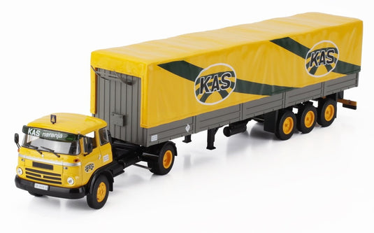 BARREIROSバレアロス SUPER AZOR トラック TELONATO KAS TRANSPORTS 1967 外箱なし イエロー ALTAYA-CAMIONES-ARTICULADOS COLLECTION / EDICOLA 1/43 ミニカ