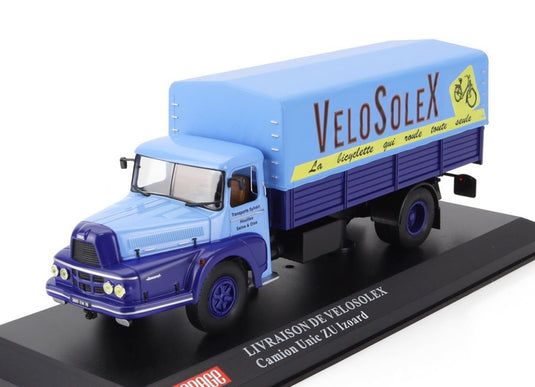 UNICユニック IZOARD 122 トラック VELOSOLEX TELONATO 1958 外箱なし 2トーンブルー ALTAYA-CAMIONES-ARTICULADOS COLLECTION / EDICOLA 1/43 ミニカー