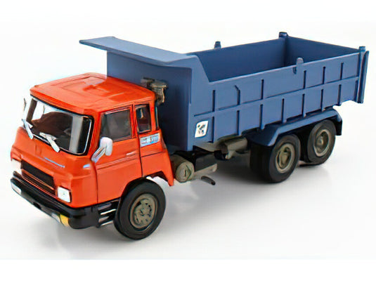 BARREIROS - 64/26V TRUCK CASSONE RIBALTABILE MOVIMENTO TERRA 1972 - ORANGE BLUE/EDICOLA 1/43ミニカー