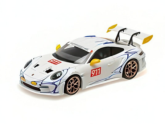 【予約】PORSCHE 911 992 GT3 RS No.911 クーペ 2023 ホワイト イエロー/ MINICHAMPS 1/18 ミニカー