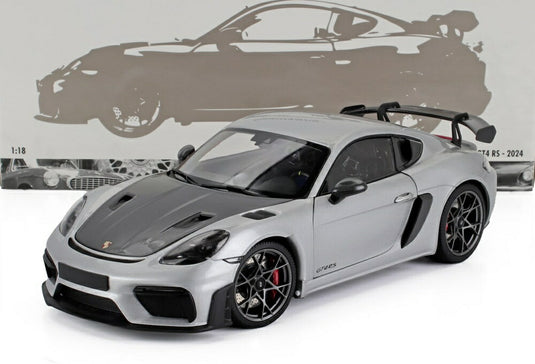 PORSCHE CAYMAN GT4 RS WEISSACH パッケージ 2024 シルバー ブラック/ MINICHAMPS 1/18 ミニカー