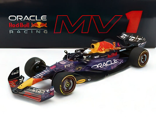 RED BULL  F1  RB19 TEAM ORACLE RED BULL RACING N 1 WORLD CHAMPION WINNER LAS VEGAS USA GP 2023 MAX VERSTAPPEN  PURPLE YELLOW RED/MINICHAMPS 1/18ミニカー