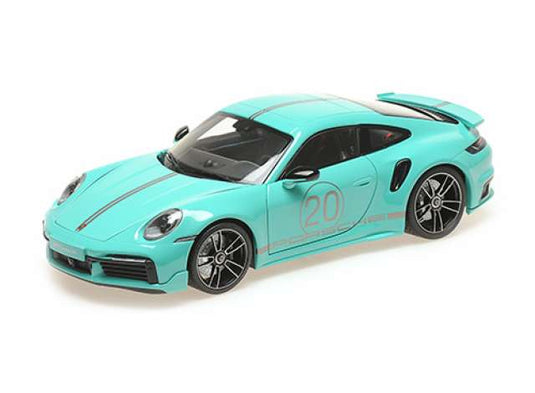 Porscheポルシェ 911 (992) Turbo SターボS Sport Designスポーツデザイン 2021 ミントグリーン / MINICHAMPS 1/18 ミニカー