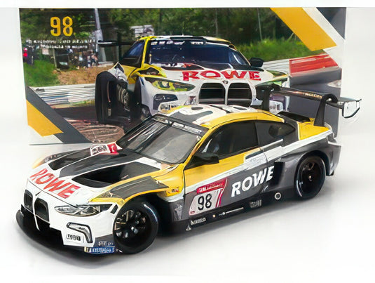 BMW  4-SERIES M4 GT3 TEAM ROWE RACING N 98 2nd 24h NURBURGRING 2023 MARCO WITTMANN - SHELDON VAN DER LINDE - DRIES VANTHOOR - MAXIME MARTIN - WHITE GREY YELLOW /Minichamps 1/18ミニカー