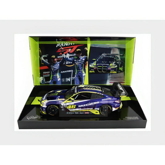 Bmw 4 Series M4 Gt3 チーム Wrt 46 ウィナー Gtwce Gt World Challenge Europe Sprint Cup Misano Italy 2023 Valentino Rossi Maxime Martin Purple Yellow Black 113232746BOX/ MINICHAMPS 1/18 ミニカー