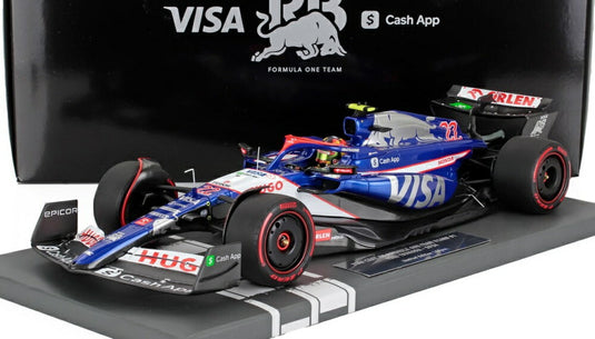 RACING BULLS F1 VCARB-01 チーム VISA CASH APP N 22 2024 角田 裕毅 ブルー ホワイト/ MINICHAMPS 1/18 ミニカー