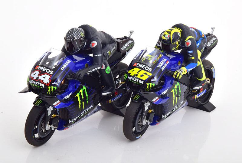 ギャラリービューアに画像をロードする, Yamaha YZR M1 セット バレンシアテストデイ Rossi Hamilton 2019 フィギュア2体・バイク2台付 限定1446個/ MINICHAMPS 1/12 ミニカー
