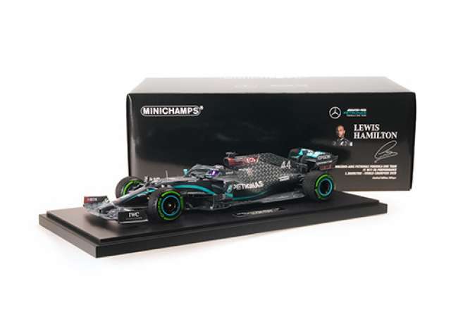 ギャラリービューアに画像をロードする, 2020 Mercedes AMG Petronas Formula One Team W11 EQ Performance Lewis Hamilton World Champion 2020, black/blue/MINICHAMPS 1/12ミニカー 350台限定
