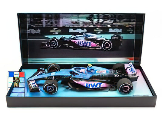 RENAULT  F1 A523 TEAM BWT ALPINE N 10 8th MIAMI GP WITH PIT BOARD 2023 PIERRE GASLY  BLUE BLACK PINK/ミニチャンプス 1/18ミニカー