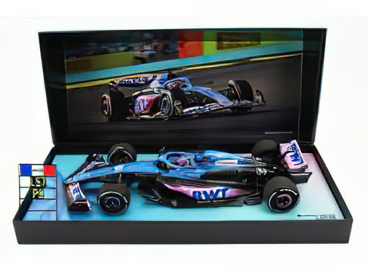 RENAULT  F1 A523 TEAM BWT ALPINE N 31 9th MIAMI GP WITH PIT BOARD 2023 ESTEBAN OCON  BLUE BLACK PINK/ミニチャンプス 1/18ミニカー