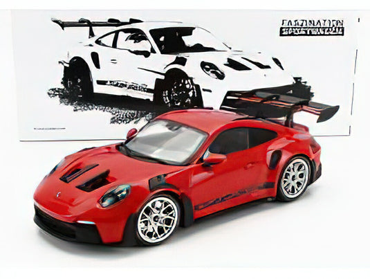 PORSCHEポルシェ  911 992 GT3 RS COUPE 2023  SILVER RIMS  RED BLACK/ミニチャンプス 1/18ミニカー