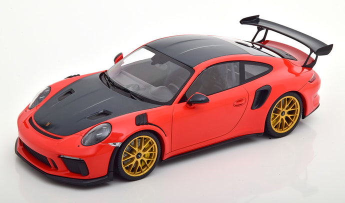 Porsche 911 (991 II) GT3 RS ヴァイザッハパッケージ ゴールドホイール 2019 オレンジカーボングレー限定111個/ MINICHAMPS 1/18 ミニカー