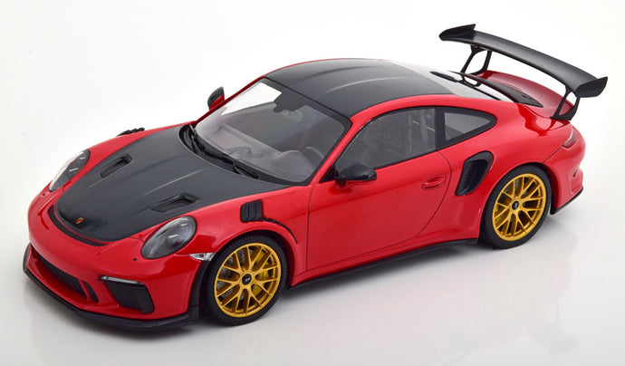 Porsche 911 (991 II) GT3 RS ヴァイザッハパッケージ ゴールドホイール 2019 レッド・ブラック限定111個/ MINICHAMPS 1/18 ミニカー