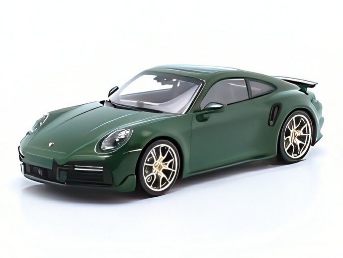 【予約】PORSCHE 911 992 ターボ スポーツデザイン 2024 ゴールドリム グリーン/ MINICHAMPS 1/18 300台限定ミニカー