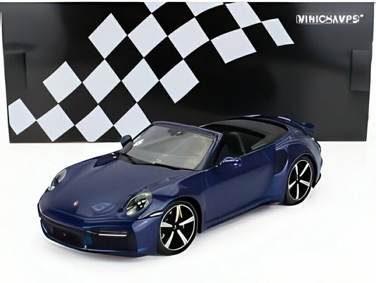 PORSCHE 911 992 ターボS カブリオレ オープン 2020 ブルーメタリック/ MINICHAMPS 1/18 ミニカー