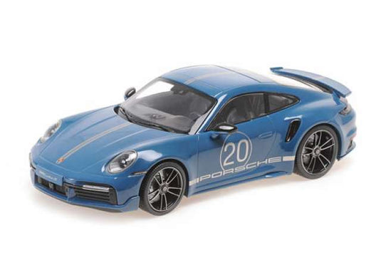 2021 Porsche 911 (992) Turbo S coupe Sport Design, blue/MINICHAMPS 1/18ミニカー