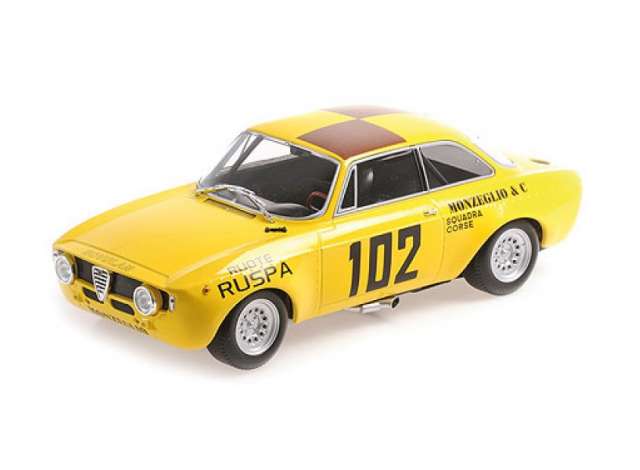 1971 Alfa Romeo GTA 1300, Monzeglio Squadra, Zanetti/Ruspa, Targa Florio, #102, Yellow/MINICHAMPS 1/18ミニカー