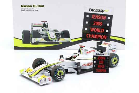 【予約】BRAWN GP F1 MERCEDES BGP001 #22 ワールドチャンピオン 2009 ジェンソン・バトン ピットボード付き ホワイト/イエロー 165台限定/ MINICHAMPS 1/18 ミニカー