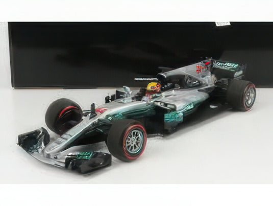 MERCEDES GP F1 W08 EQ POWER+ チーム MERCEDES AMG N 44 ワールドチャンピオン シーズン 2017 ルイス・ハミルトン シルバー ブルー/ MINICHAMPS 1/18 ミニカー