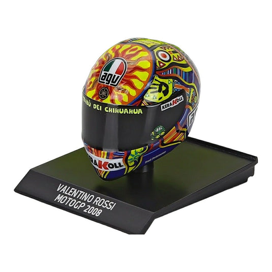 バレンティーノ・ロッシ AGV ヘルメット 2008 MotoGP マルチカラー / Minichamps 1/10 ミニカー