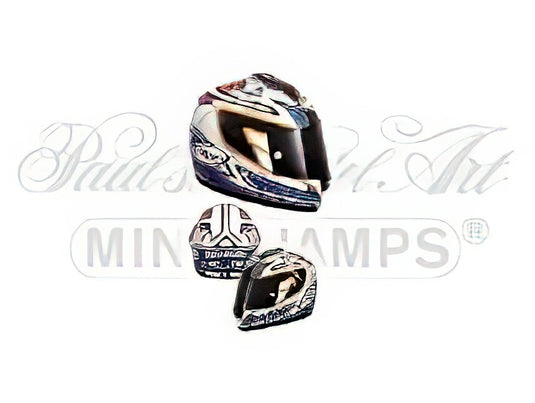 SUOMY CASCO HELMETヘルメット SBK - SUPERBIKE DUCATI 2001 N.HODGSON - WHITE BLUE RED /Minichamps 1/2