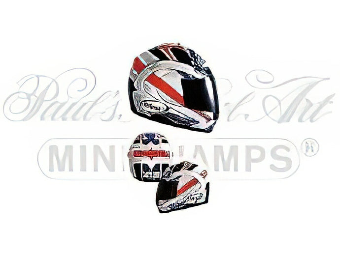 SUOMY CASCO HELMETヘルメット SBK - SUPERBIKE DUCATI 2001 R.XAUS - WHITE BLUE RED /Minichamps 1/2