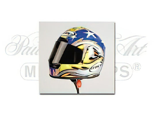 SUOMY CASCO HELMETヘルメット SBK - SUPERBIKE DUCATI GP LAGUNA SECA 2001 BEN  BOSTROM - BLUE YELLOW WHITE /Minichamps 1/2