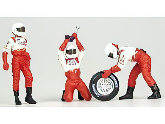 FIGURES  F1 PITSTOP TOYOTA 2002 CAMBIO GOMME ANTERIORE  FIGURES  WHITE RED/MINICHAMPS 1/43ミニカー