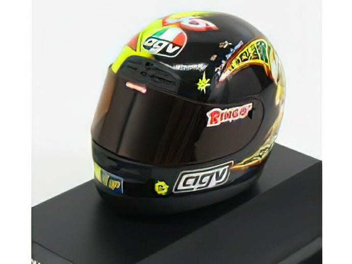 AGV CASCO HELMETヘルメット WORLD CHAMPION 1997 VALENTINO ROSSI - BLACK /Minichamps 1/8