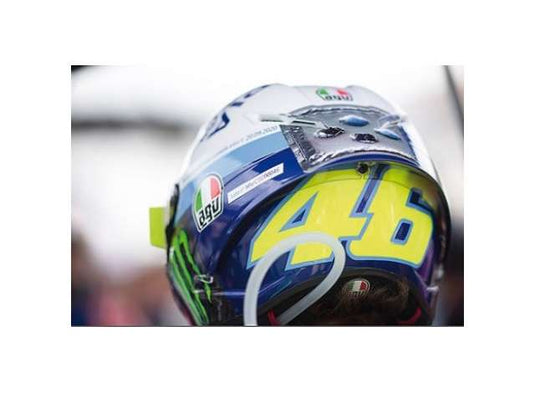 2020 AGV ヘルメット バレンティーノ・ロッシ MotoGP ミサノ レース2 ホワイトブルー/MINICHAMPS 1/8ミニカー