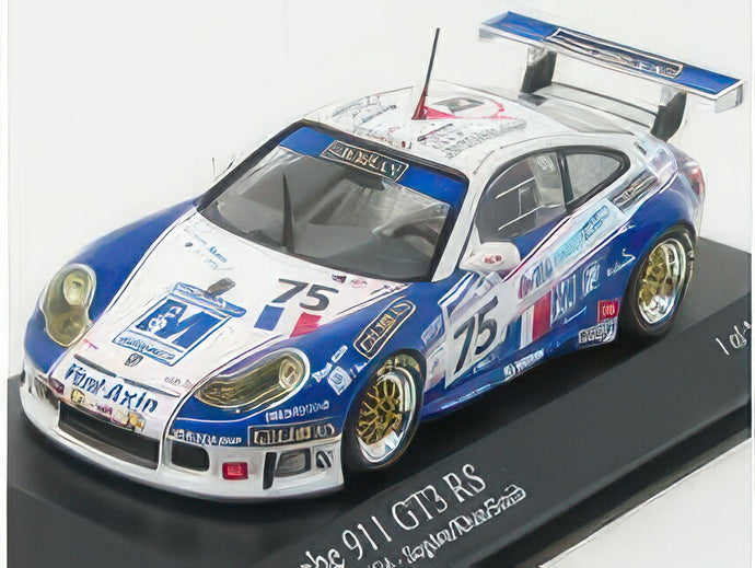PORSCHE 911 996 GT3RS N 75 24h LE MANS 2004 SUGDEN KHAN SMITH WHITE BLUE/MINICHAMPS 1/43ミニカー