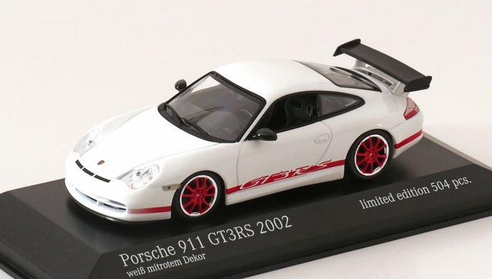 ポルシェ 911 (996) GT3 RS 2002 ホワイト/レッド 504台限定/ MINICHAMPS 1/43 ミニカー