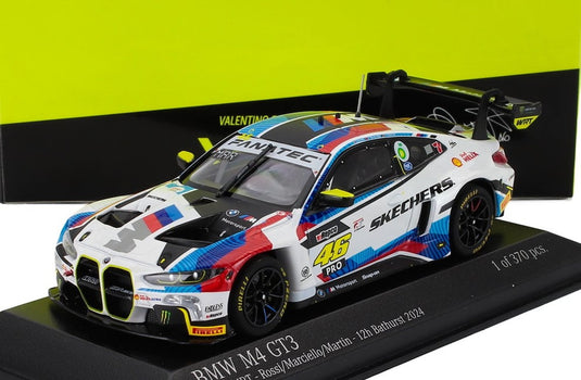 BMW 4シリーズ M4 GT3 チームWRT N46 バサースト12時間 2024 バレンティーノ・ロッシ マキシム・マルタン ラファエレ・マルチェッロ ホワイトブルーレッドブラック / MINICHAMPS 1/43 ミニカー