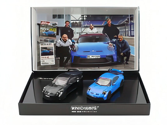 ポルシェ  2X セット 911 992 GT3 クーペ 2021 - ライトブルー ブラック/ MINICHAMPS 1/43 ミニカー