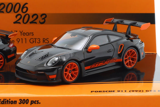 Porscheポルシェ 911 GT3 RS 997.1 2006 & 992 2023 2台セット ブラック 300台限定 / MINICHAMPS 1/43 ミニカー
