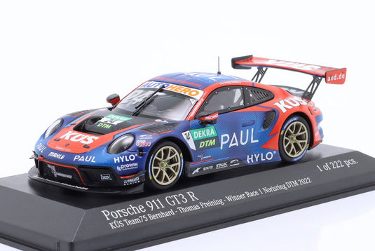 Porscheポルシェ 911 GT3 R #24 2022 ニュルブルクリンク DTM 優勝車 ブルー/レッド 222台限定 / MINICHAMPS 1/43 ミニカー