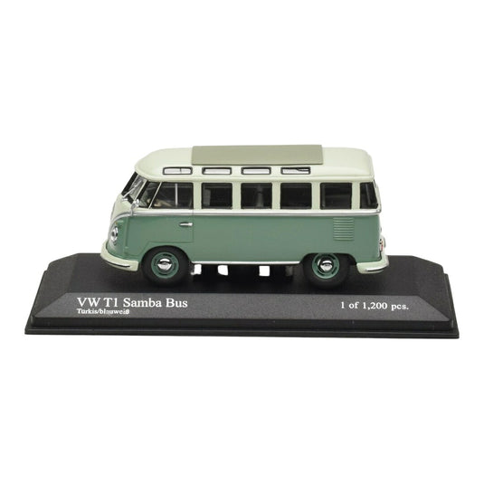 VWフォルクスワーゲン T1 サンババス ターコイズブルー ホワイト 1200台限定 / MINICHAMPS 1/43 ミニカー